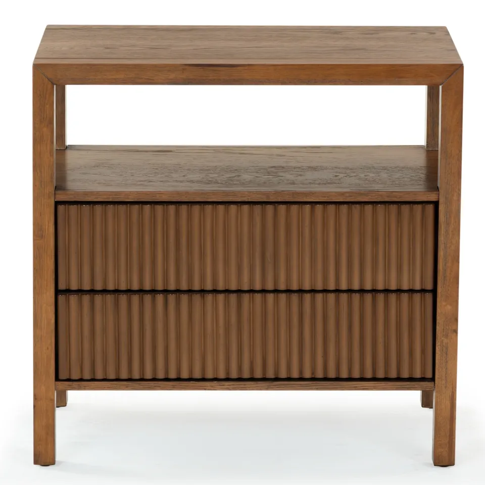 Shelbie 2 Drawer Nightstand - Medium Oak