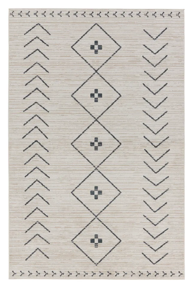Vibe by Taos Tribal Cream/ Dark Slate Runner Rug (2'8"X10')