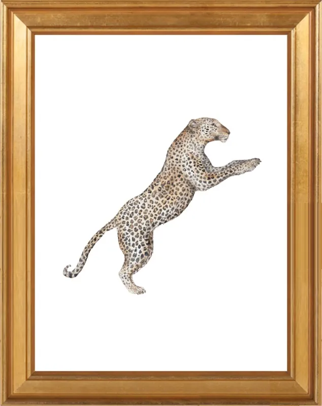 Leaping Leopard Watercolor by Lauren Rogoff for Artfully Walls