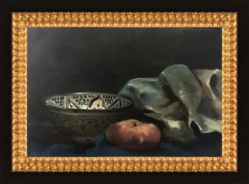 Wild peach with a painting rag by Philine van der Vegte for Artfully Walls