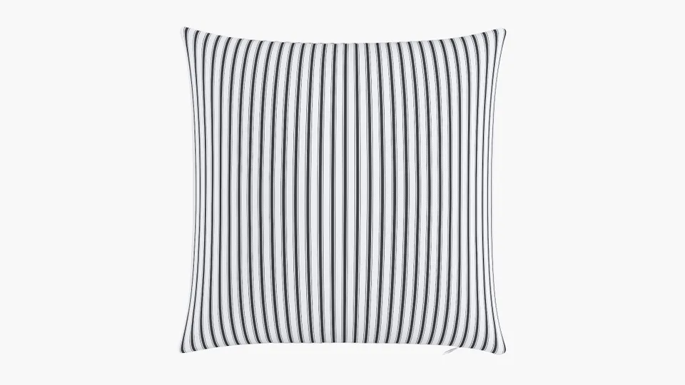 Outdoor 20" Throw Pillow, Black Classic Ticking Stripe, 20" x 20"