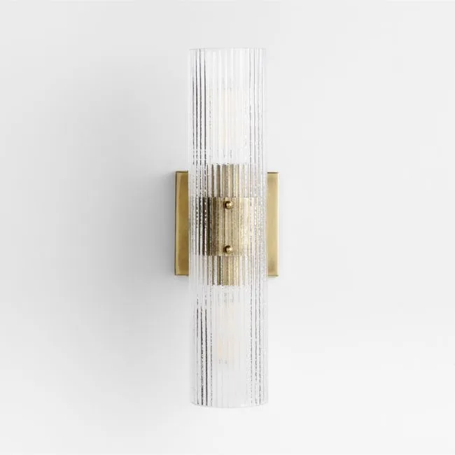 Soleil Fluted Glass 2-Light Wall Sconce