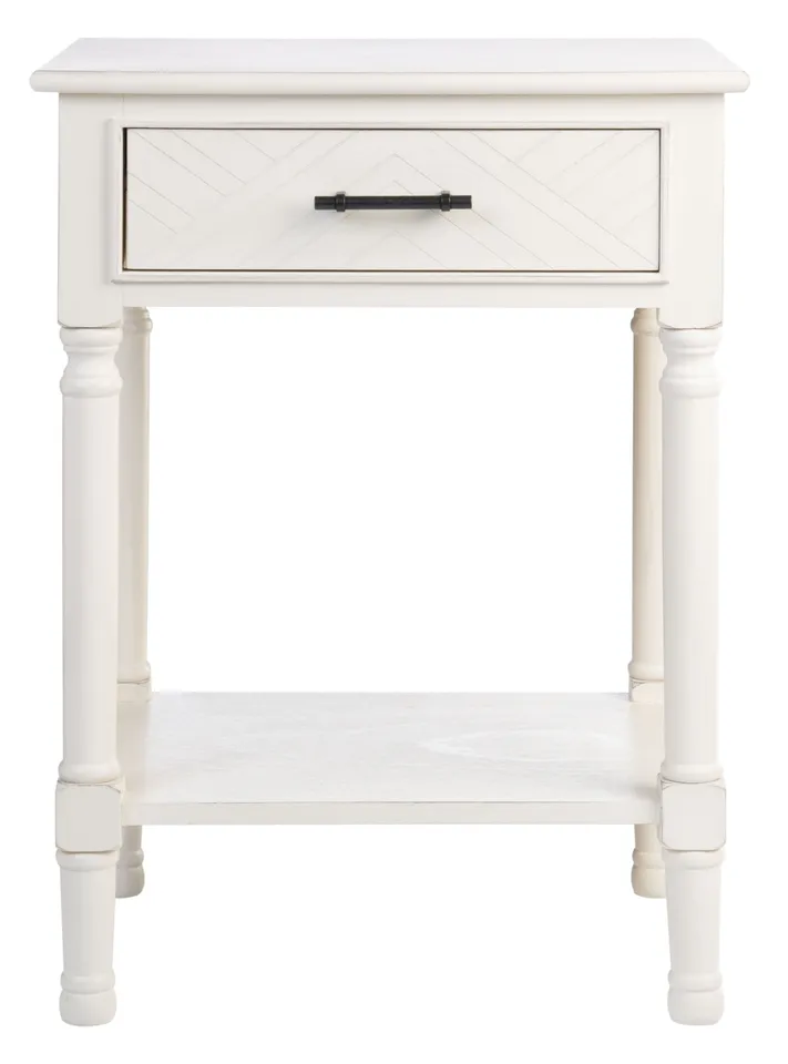 Peyton 1 Drawer Accent Table - Distressed White