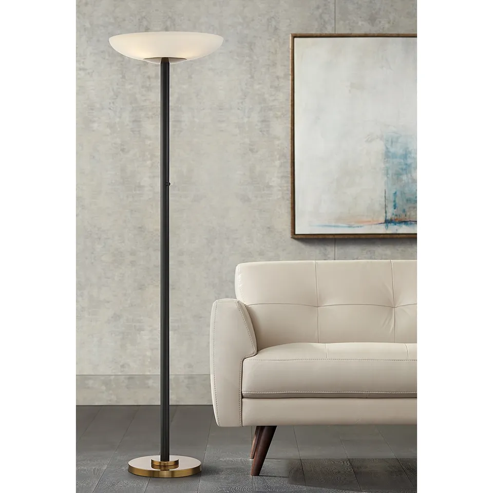 Possini Meridian Light Blaster 72" Black 4-Light Torchiere Floor Lamp