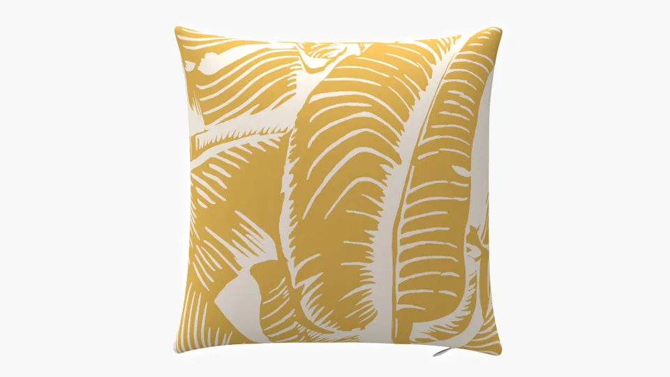 Outdoor 22" Throw Pillow, Ochre Martinique® Encore, 22" x 22"