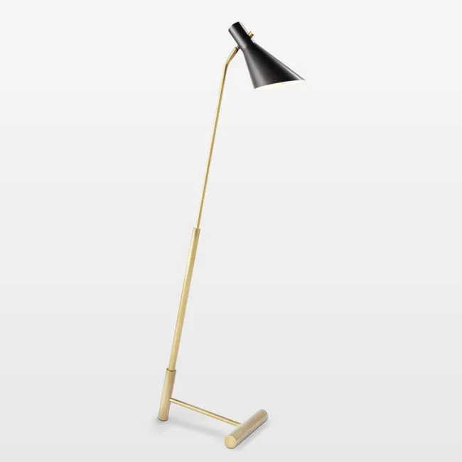 Spyder Blackened Brass and Natural Brass Floor Lamp