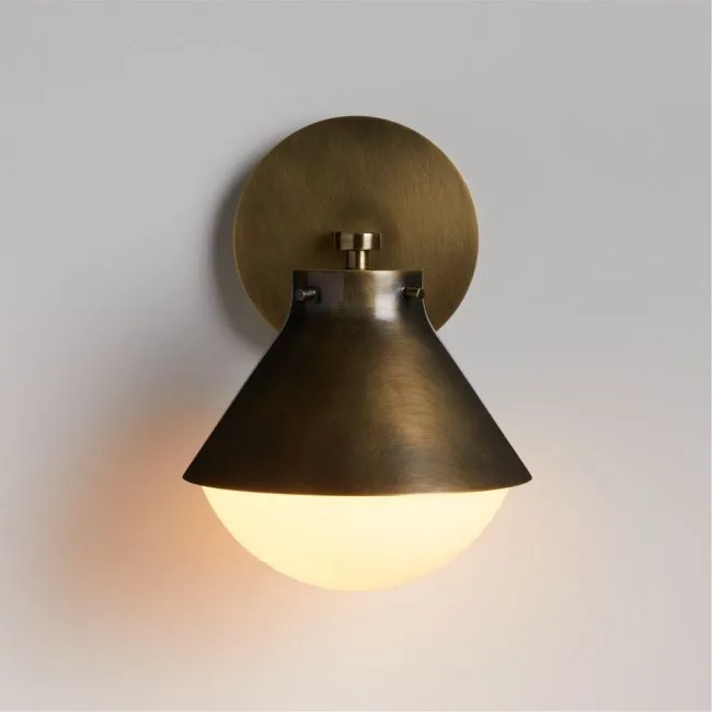 Rainier Brass Conical Wall Sconce Light Set of 2