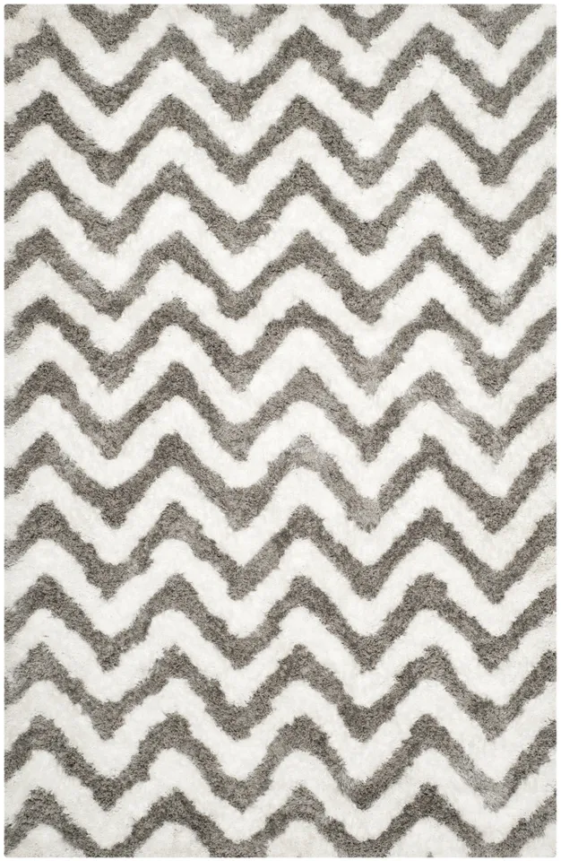 Arlo Home Hand Tufted Area Rug, BSG320A, Ivory/Silver,  4' X 6'