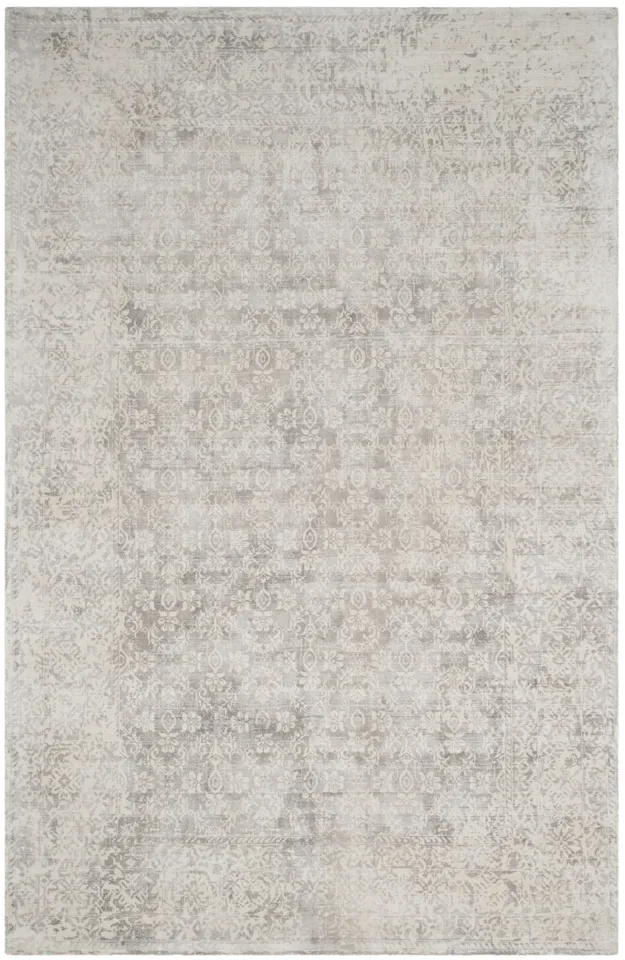 Arlo Home Hand Loomed Area Rug, MIR755A, Ivory/Silver,  6' X 9'