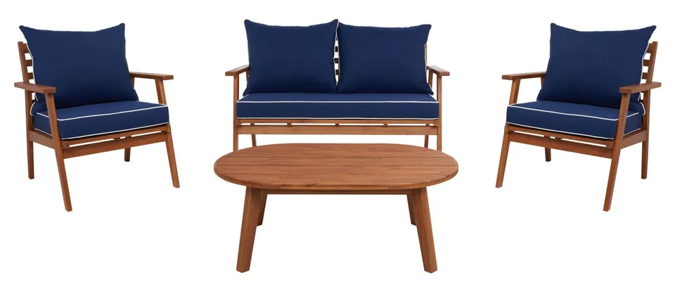 Deacon 4 Piece Living Set - Natural/Navy