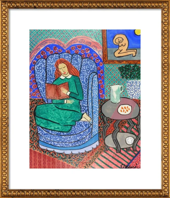 Red Headed Reader by Linda Elksnin for Artfully Walls