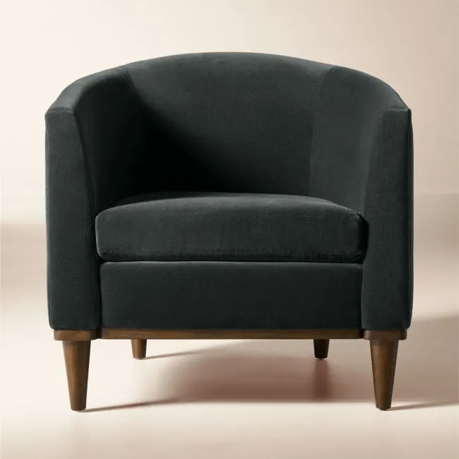 Mayfair Dark Blue Velvet Accent Chair by Todd Snyder