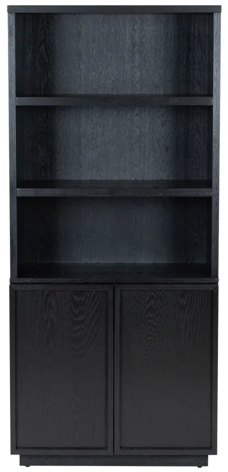 Zeus 4 Shelf Wood Bookcase - Black