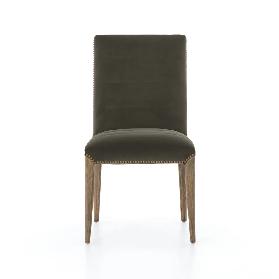 Nate Dining Chair - Modern Velvet Loden