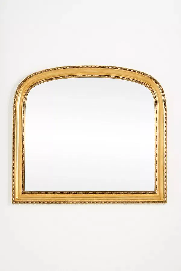 The Gleaming Louie Beaded Arched Mantel Mirror