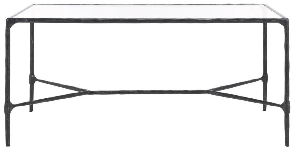 Isabellina Metal Coffee Table - Black/Clear