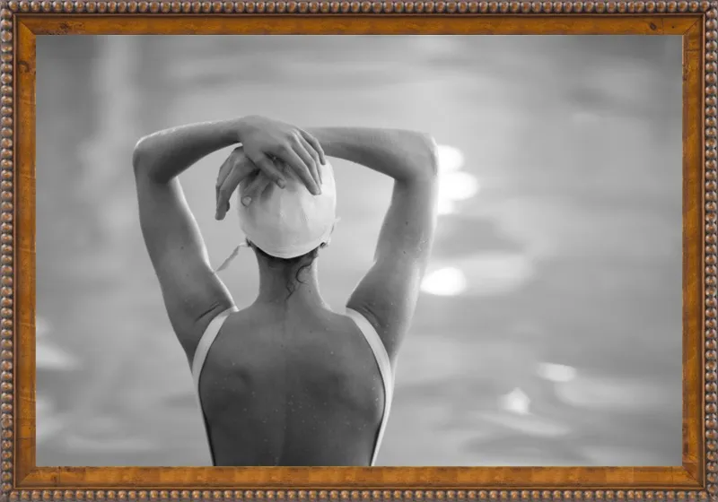 Woman Swimmer in a White Cap by Lucy Snowe for Artfully Walls