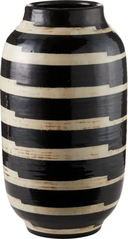 Cristo Black and White Striped Vase