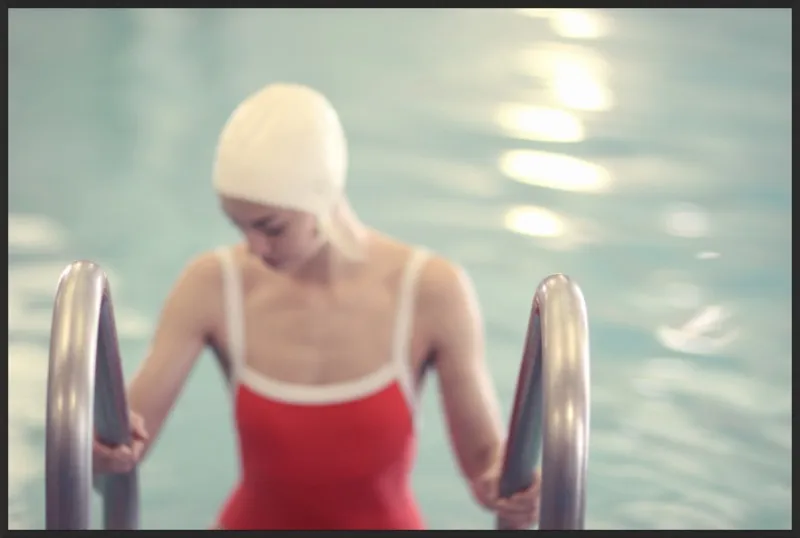 Swimmer in a Red Suit by Lucy Snowe for Artfully Walls