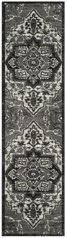 Arlo Home Woven Area Rug, VTH221K, Light Grey/Grey,  2' 3" X 8'