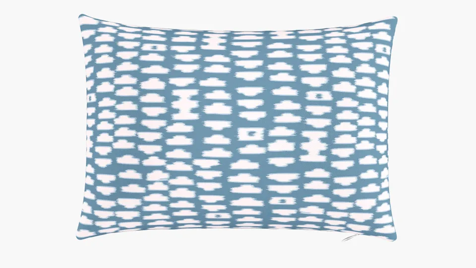 Outdoor 14" x 20" Lumbar Pillow, Dusty Blue Odalisque, 14" x 20"