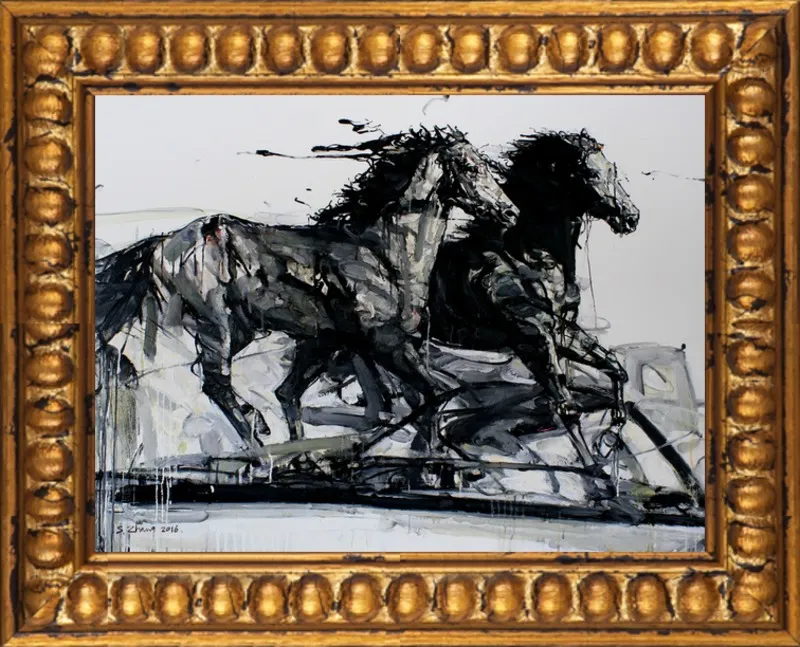 Black Stallions by Shao Y. Zhang for Artfully Walls