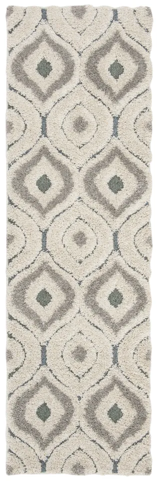 Arlo Home Woven Area Rug, SG461-1160, Cream/Light Blue,  2' 3" X 7'