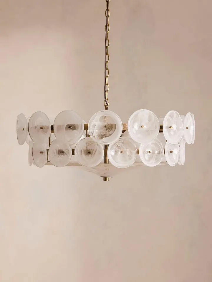 Lorenzo Chandelier, Milky Glass, US