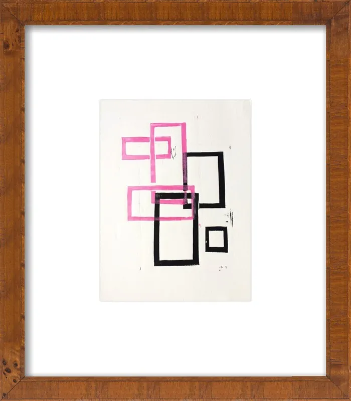 Pink and Black Geometric Squares x2 by Stacy Rajab for Artfully Walls