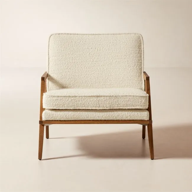 Director White Boucle Accent Chair Model 1201 by Paul McCobb