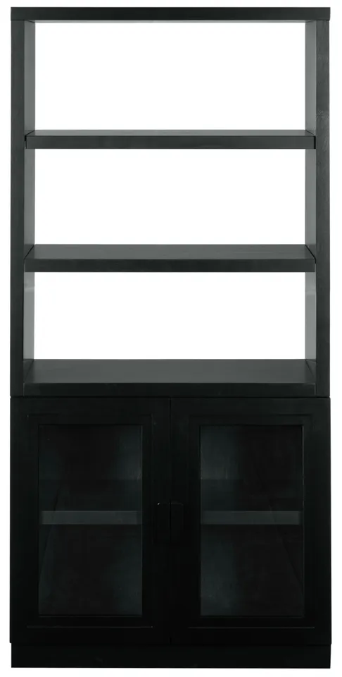 Roades Glass Cabinet Bookcase - Black