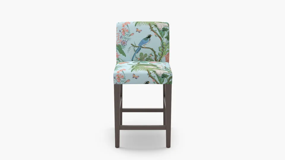 Signature Dining Counter Stool, Sky Cinque Terra, Espresso Square Tapered Leg