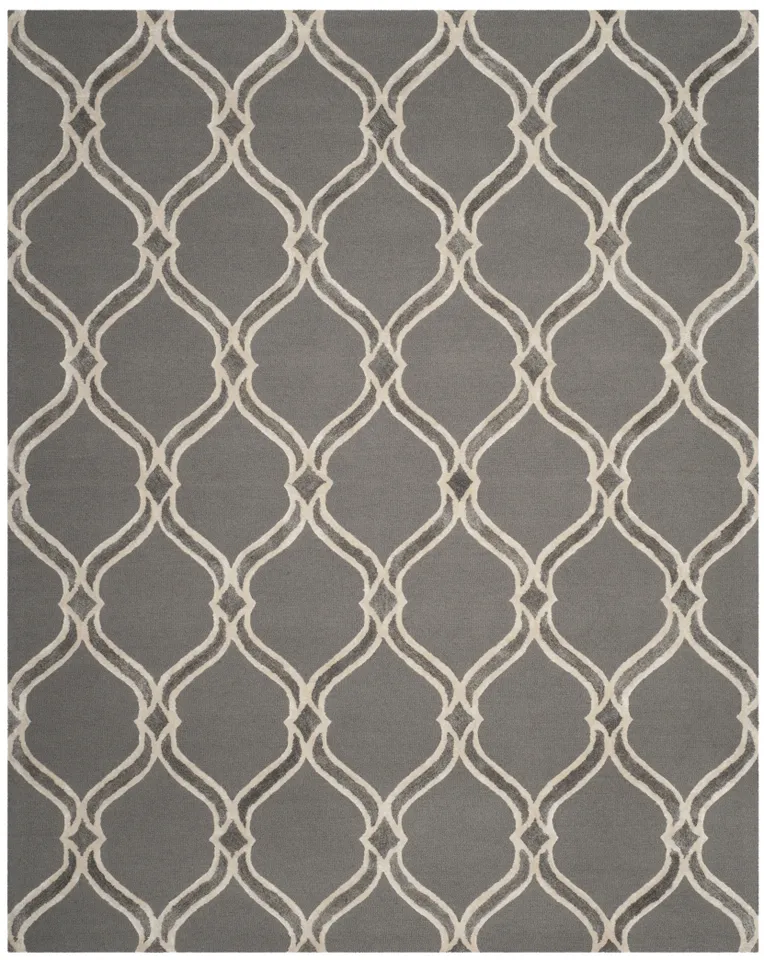 Arlo Home Hand Tufted Area Rug, MNH540A, Dark Grey/Ivory,  8' X 10'