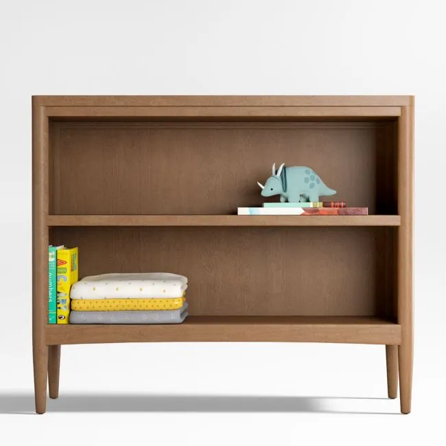 Hampshire 36" Natural Brown Wood 2-Shelf Small Kids Bookcase