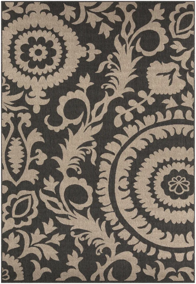 Alfresco Black Outdoor 8'10" x 12'10" Machine Woven Rug