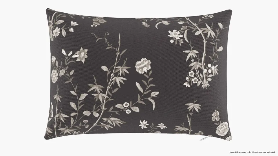 Throw Pillow Cover 14" x 20", Black Bamboo Garden, 14" x 20"