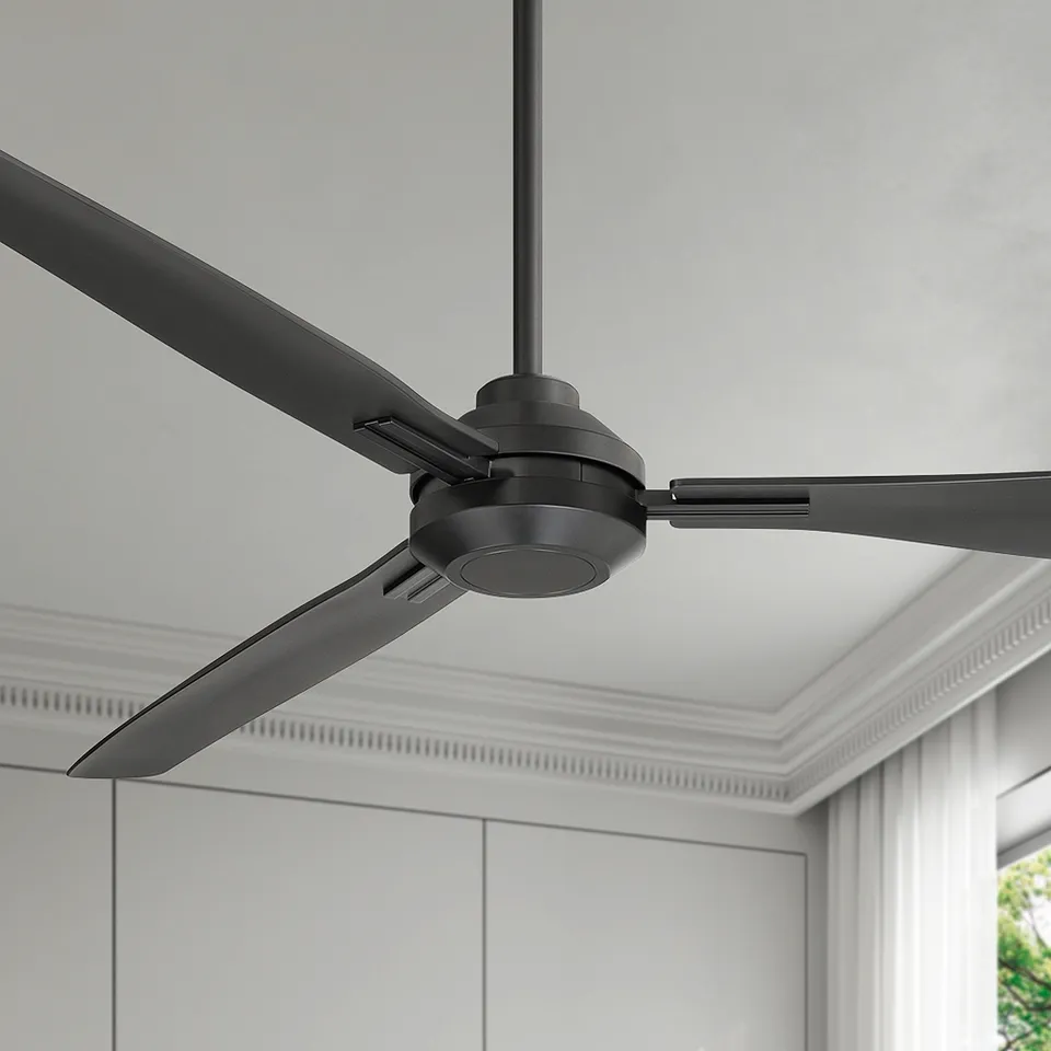 56" Casa Vieja Sol Matte Black Wet Rated Ceiling Fan with Remote