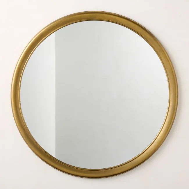 Pied-a-terre Gold Round Wall Mirror 48" by Todd Snyder