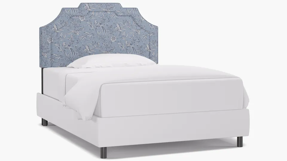 Art Deco Headboard, Blue Aviary, Full