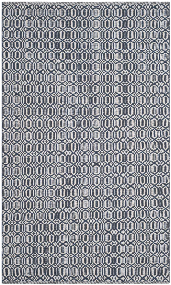 Arlo Home Hand Woven Area Rug, MTK333B, Ivory/Navy,  5' X 8'