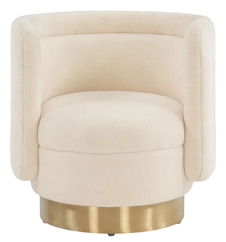 Brynlee Swivel Accent Chair - Ivory/Gold