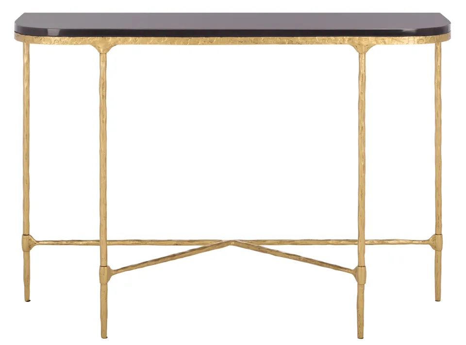 Janowsky Metal Console Table - Brass/Black