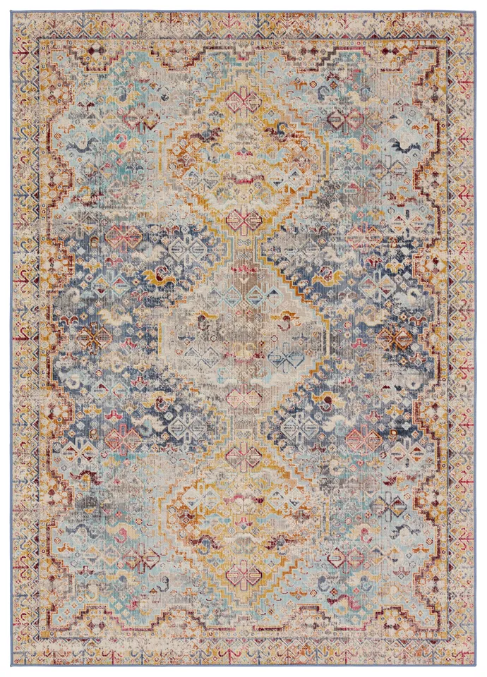 Vibe by Esquire Indoor/Outdoor Medallion Blue/ Mulitcolor Area Rug (18"X18")