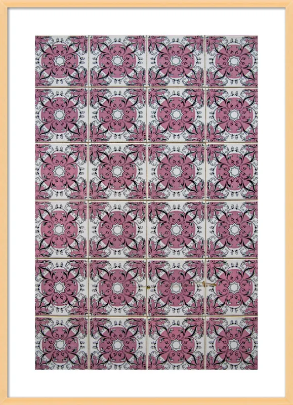 Pink and White Tiles in Lisbon by Sivan Askayo for Artfully Walls