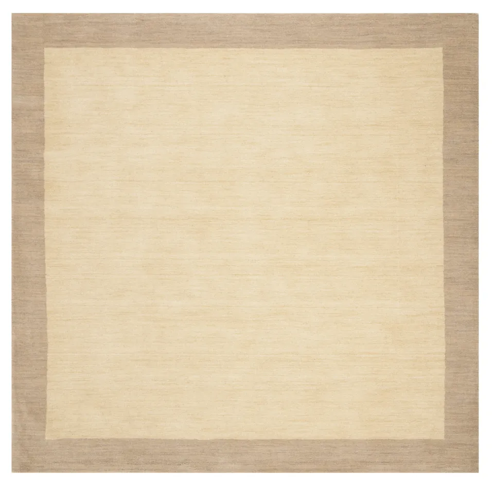 Arlo Home Hand Loomed Area Rug, HIM587B, Ivory/Beige,  6' X 6' Square
