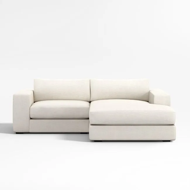 Oceanside Low 2-Piece Small Space Sectional Sofa with Chaise Lounge