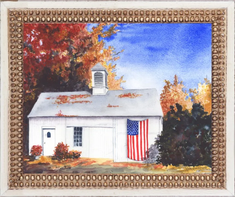 The Ross Barn in Fall by Lydia Marie Elizabeth for Artfully Walls