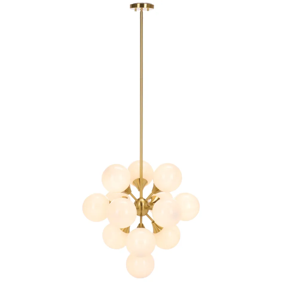 Delvine 13 Light 24" Chandelier - Brass / White