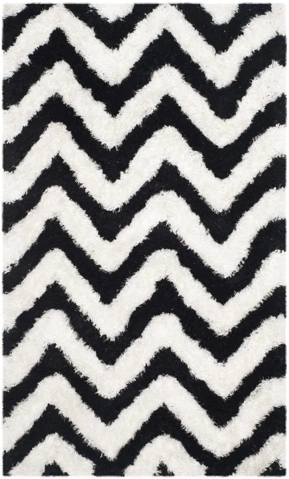 Arlo Home Hand Tufted Area Rug, BSG320C, Ivory/Black,  3' X 5'