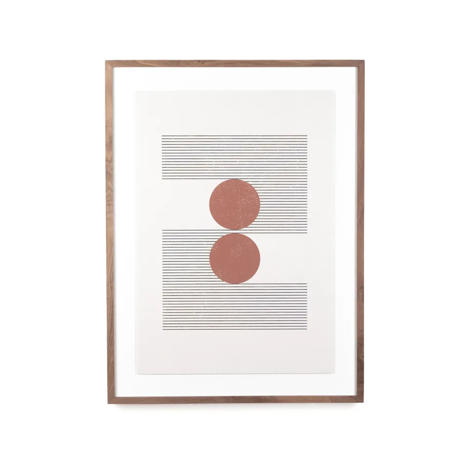 Woodblock The Hug Beige by Roseanne Kenny - Rustic 2.5 Walnut